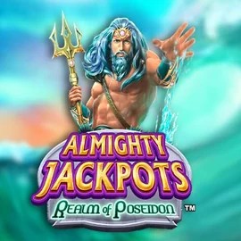 Almighty Jackpots – Realm of Poseidon logo – Jackpots by Novomatic at Rolldorado Casino