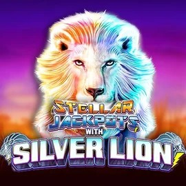 Stellar Jackpots with Silver Lion online game logo by Lightning Box Game on rolldoradoscasino.de